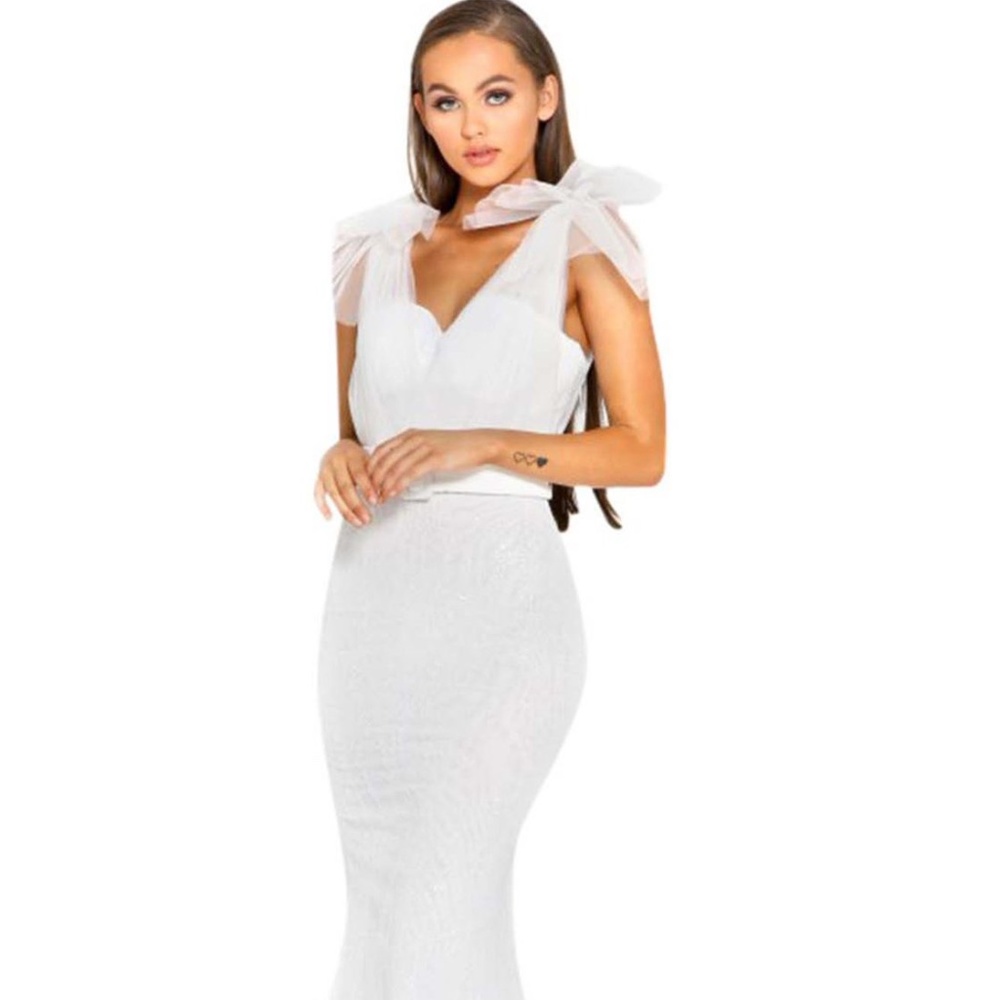 Portia & Scarlett Evening Gown w/ Lace Accent